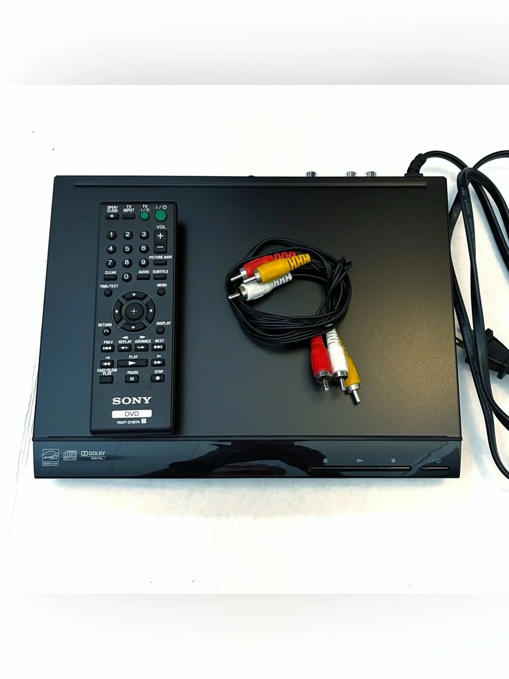 Sony DVP-SR210P CD DVD Player Black with Remote and RCA Cables